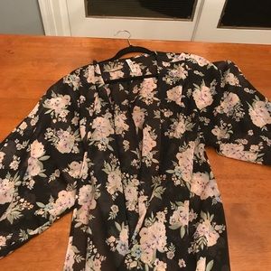 Black floral kimono